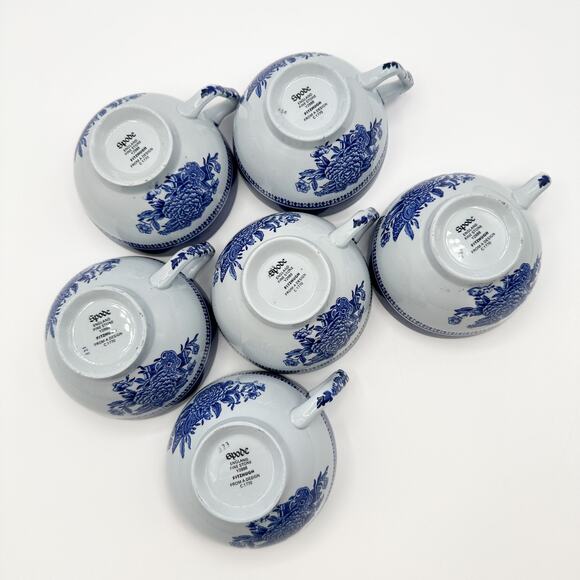 Copeland Spode Fitzhugh Blue Demitasse Cups | #Y2988 Canton Pattern (No Saucers) - Picture 8 of 12